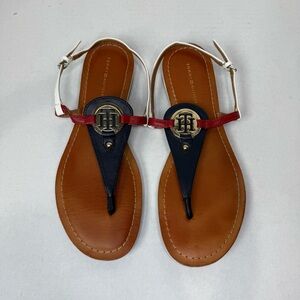 Tommy Hilfiger Red, White & Navy Sandals – Size 9